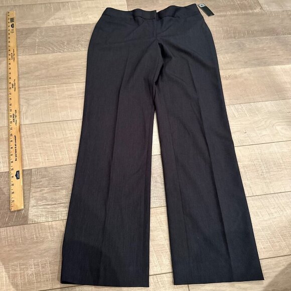 LIZ CLAIBORNE WOMENS AUDRA 10 LONG PANTS CHARCOAL HEATHER STRAIGHT LEG - Picture 1 of 12